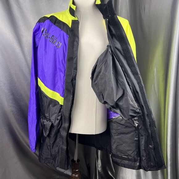 VTG Belstaff Dry Rain Jacket Nylon Moto Retro Purple Neon Storage Fanny Bag Sz L - Picture 5 of 9